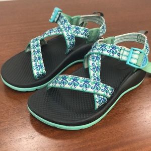 Chaco Girls Ecotread Sandal in Medusa Aqua, Size 2